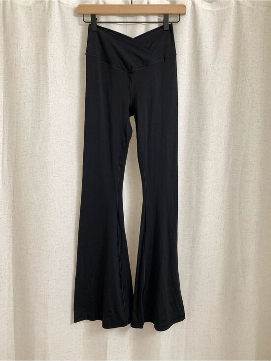 Offline Pants - Offline Aerie Real Me Hi Rise Black Flare Yoga Leggings Crossover Waistband Med